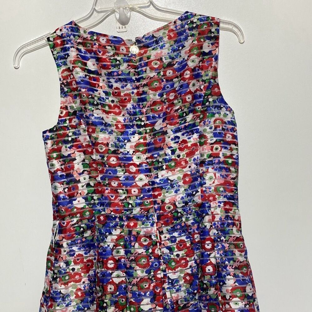 Tommy Hilfiger Women's Multicolor Floral Shadow Stripe Fit & Flare Dress Size 10 - Picture 2 of 8